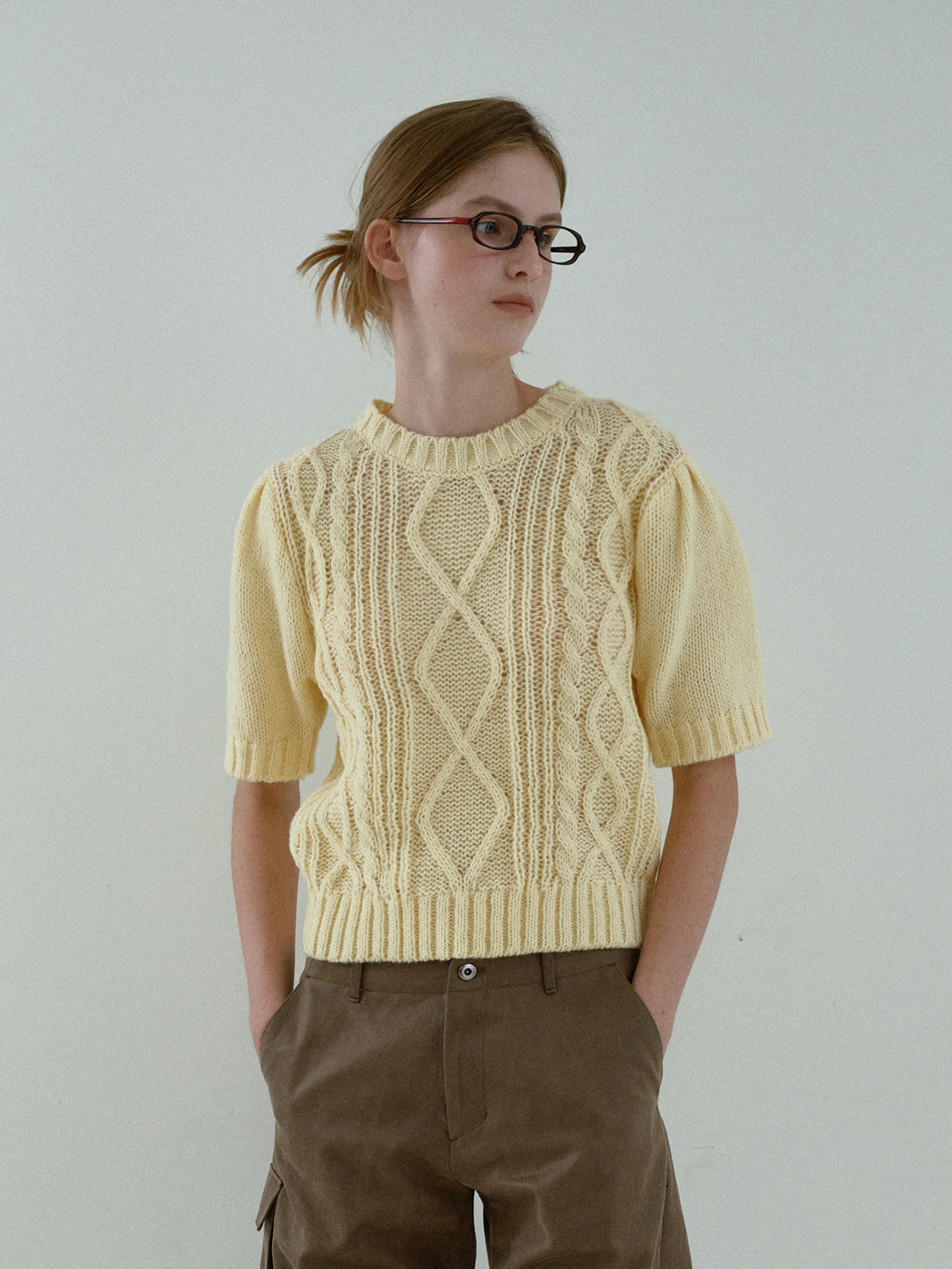 FISHERMAN CABLE KNIT_YELLOW